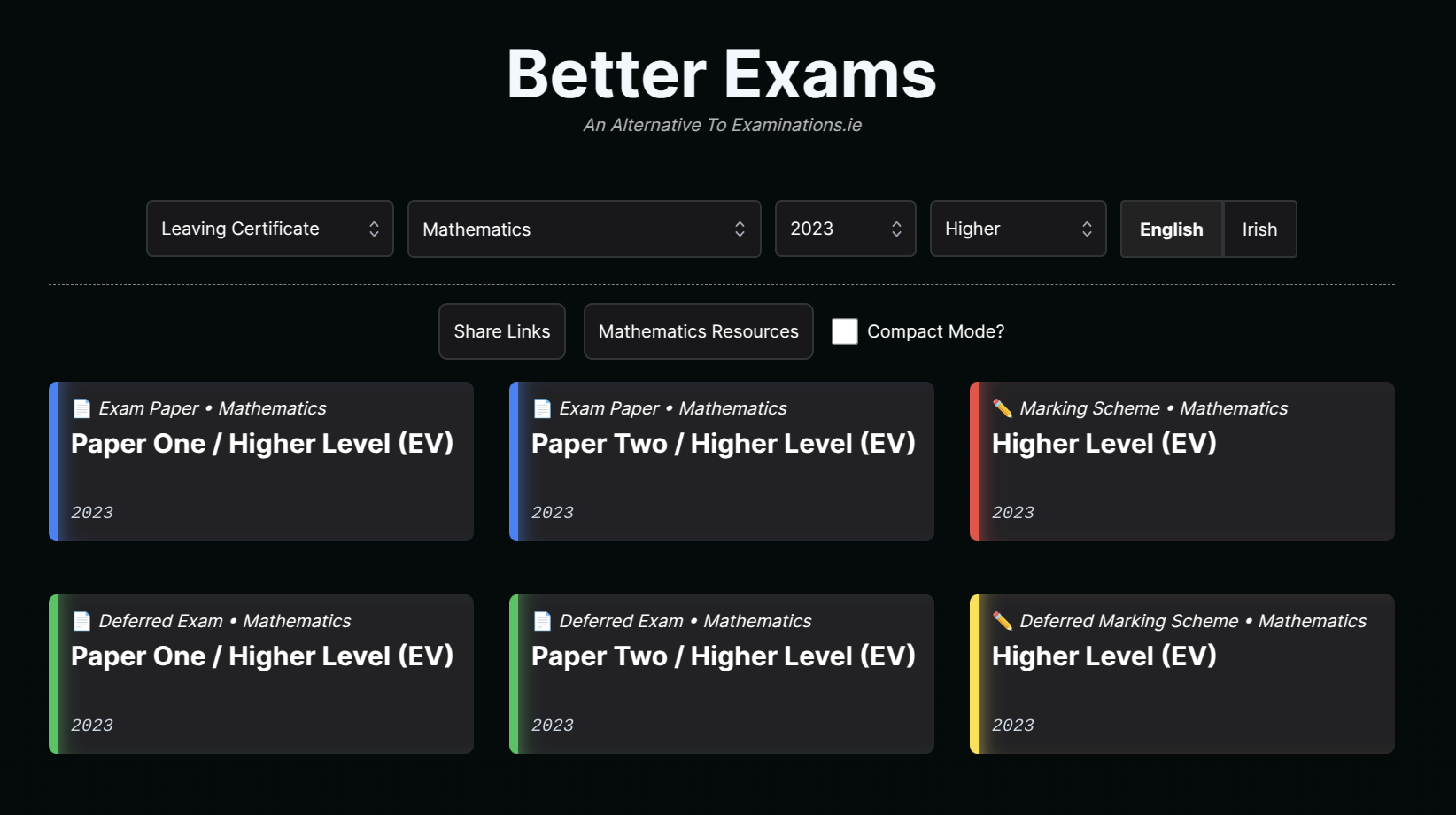 BetterExams home page
